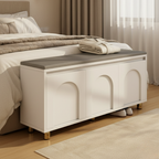 Nordic Faux Leather Shoe Storage Bench for Entryway Seating | Ridorn-Benches-Ridorn