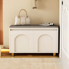 Nordic Faux Leather Shoe Storage Bench for Entryway Seating | Ridorn-Benches-Ridorn