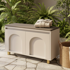 Nordic Faux Leather Shoe Storage Bench for Entryway Seating | Ridorn-Benches-Ridorn