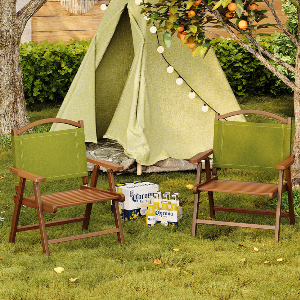 Nordic Folding Outdoor Chair with Bamboo Frame and Oxford | Ridorn