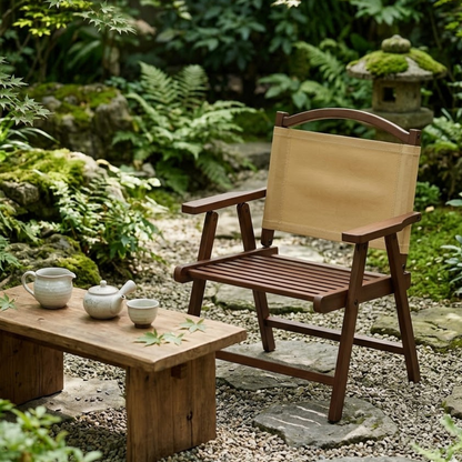 Nordic Folding Outdoor Chair with Bamboo Frame and Oxford | Ridorn