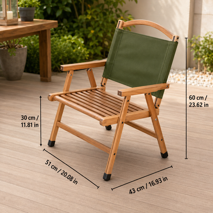 Nordic Folding Outdoor Chair with Bamboo Frame and Oxford | Ridorn