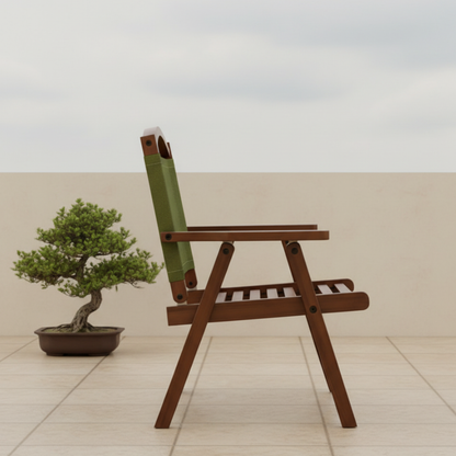 Nordic Folding Outdoor Chair with Bamboo Frame and Oxford | Ridorn