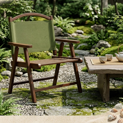 Nordic Folding Outdoor Chair with Bamboo Frame and Oxford | Ridorn