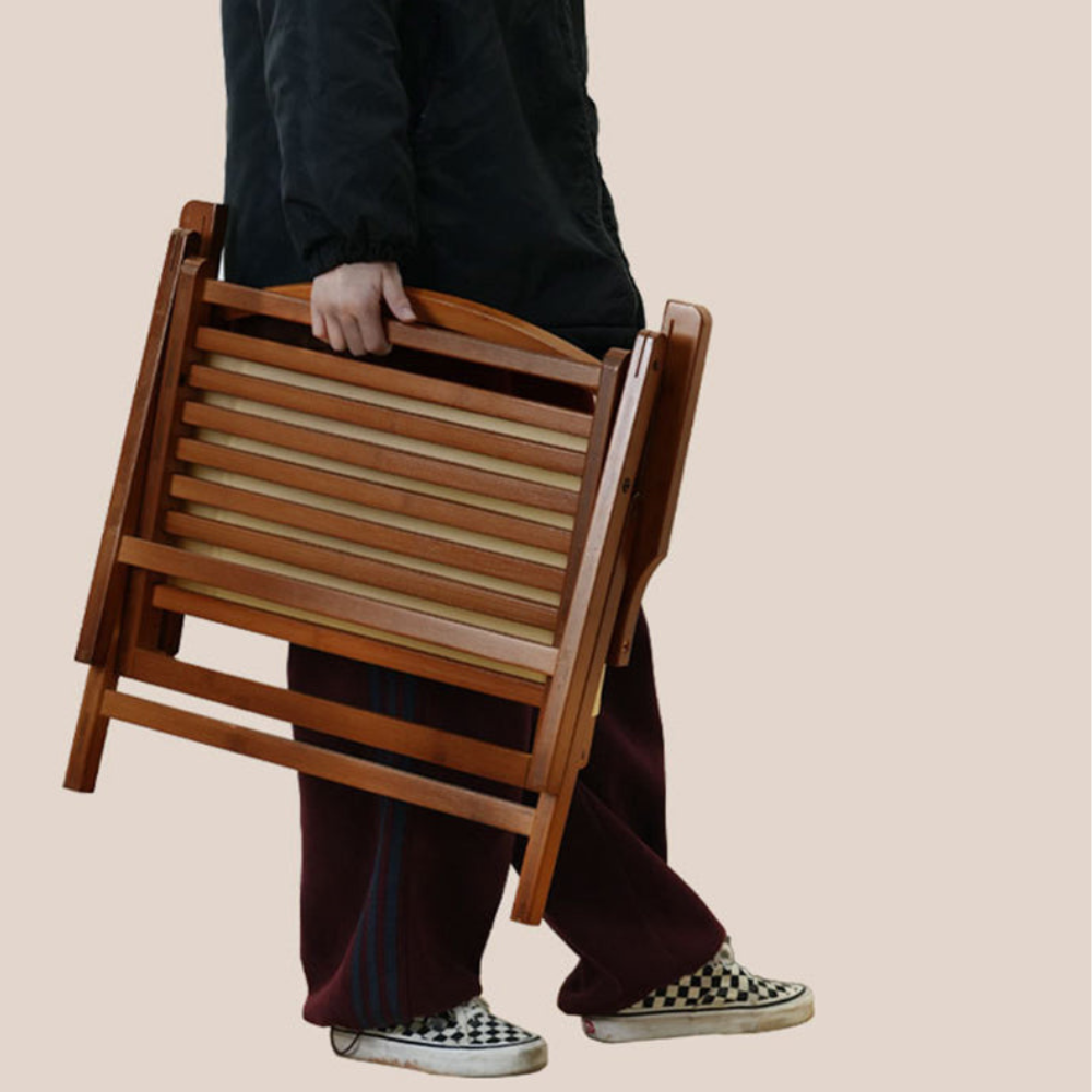 Nordic Folding Outdoor Chair with Bamboo Frame and Oxford | Ridorn