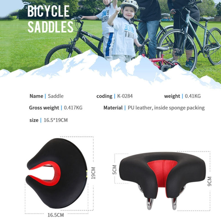 Noseless Bike Saddle, Thick Soft Padded Comfort Seat for Mountain & City Bikes-Ridorn