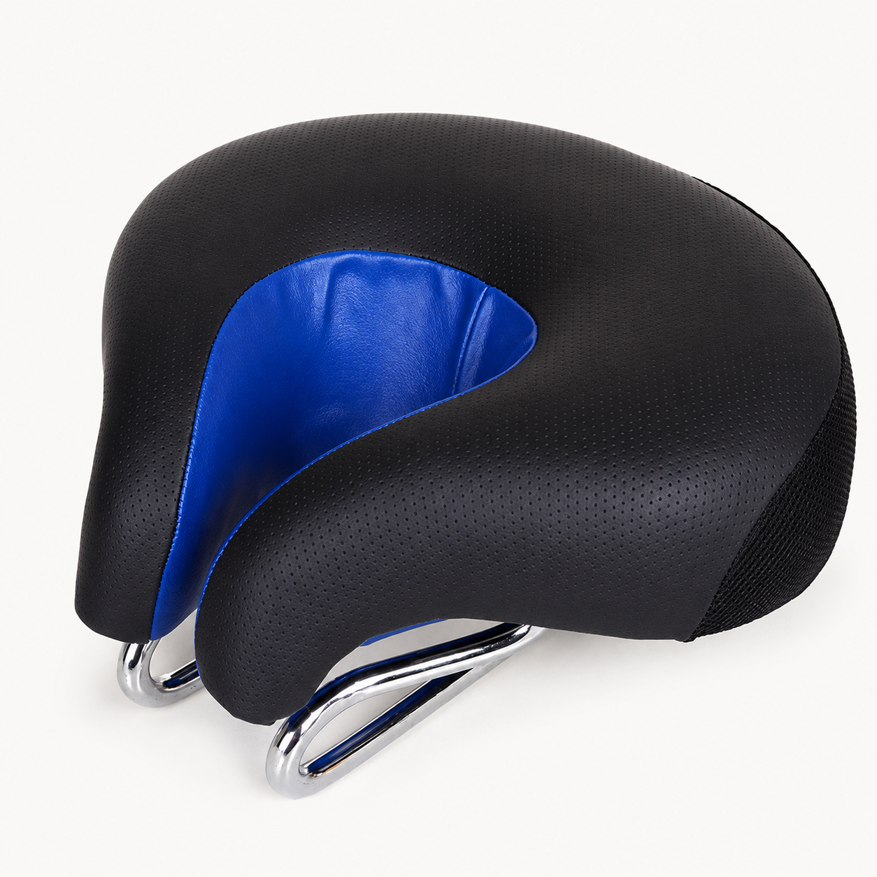Noseless Bike Saddle, Thick Soft Padded Comfort Seat for Mountain & City Bikes