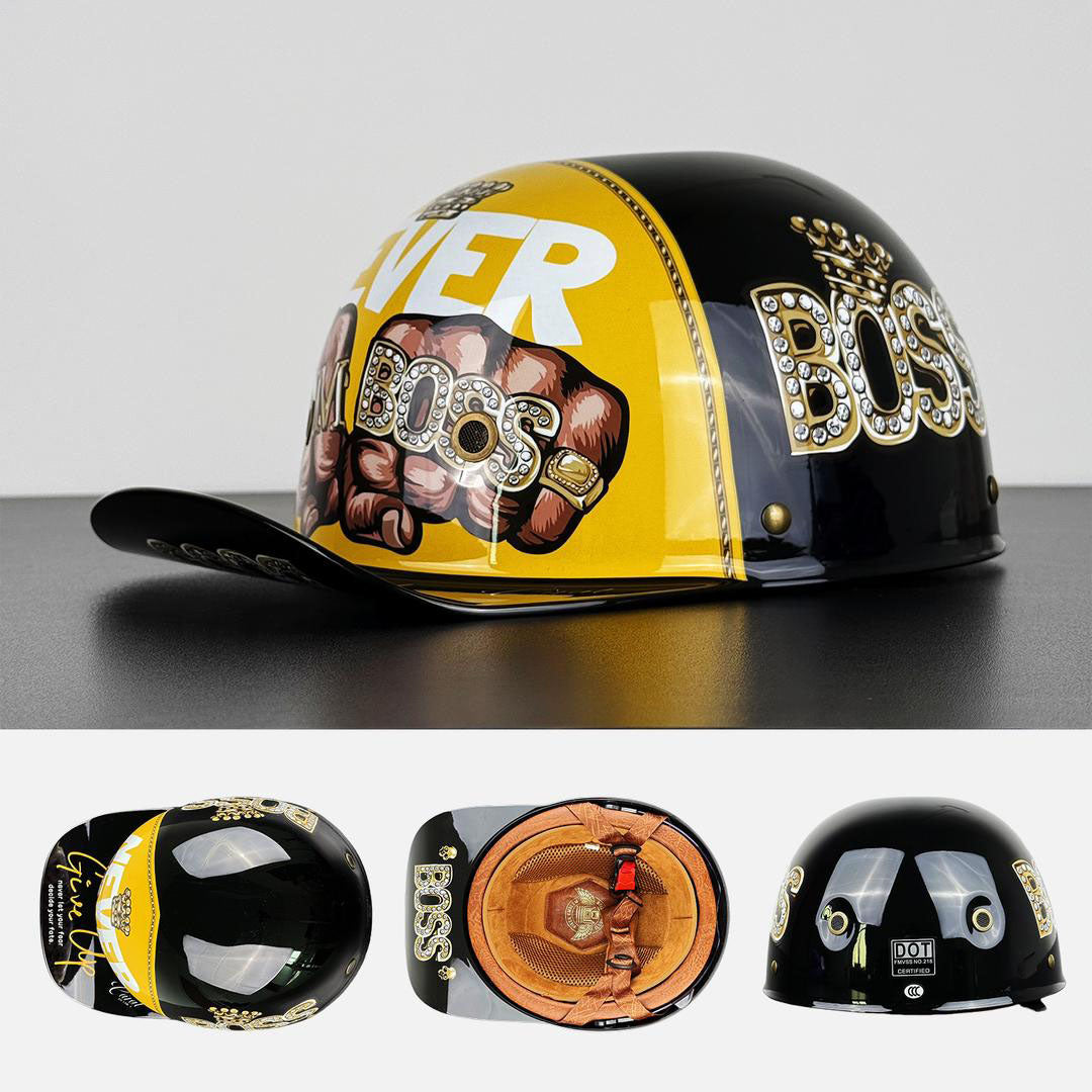 Open Face Motorcycle Helmet, Certified Lightweight Moto Helmet for Daily Commuting-Ridorn