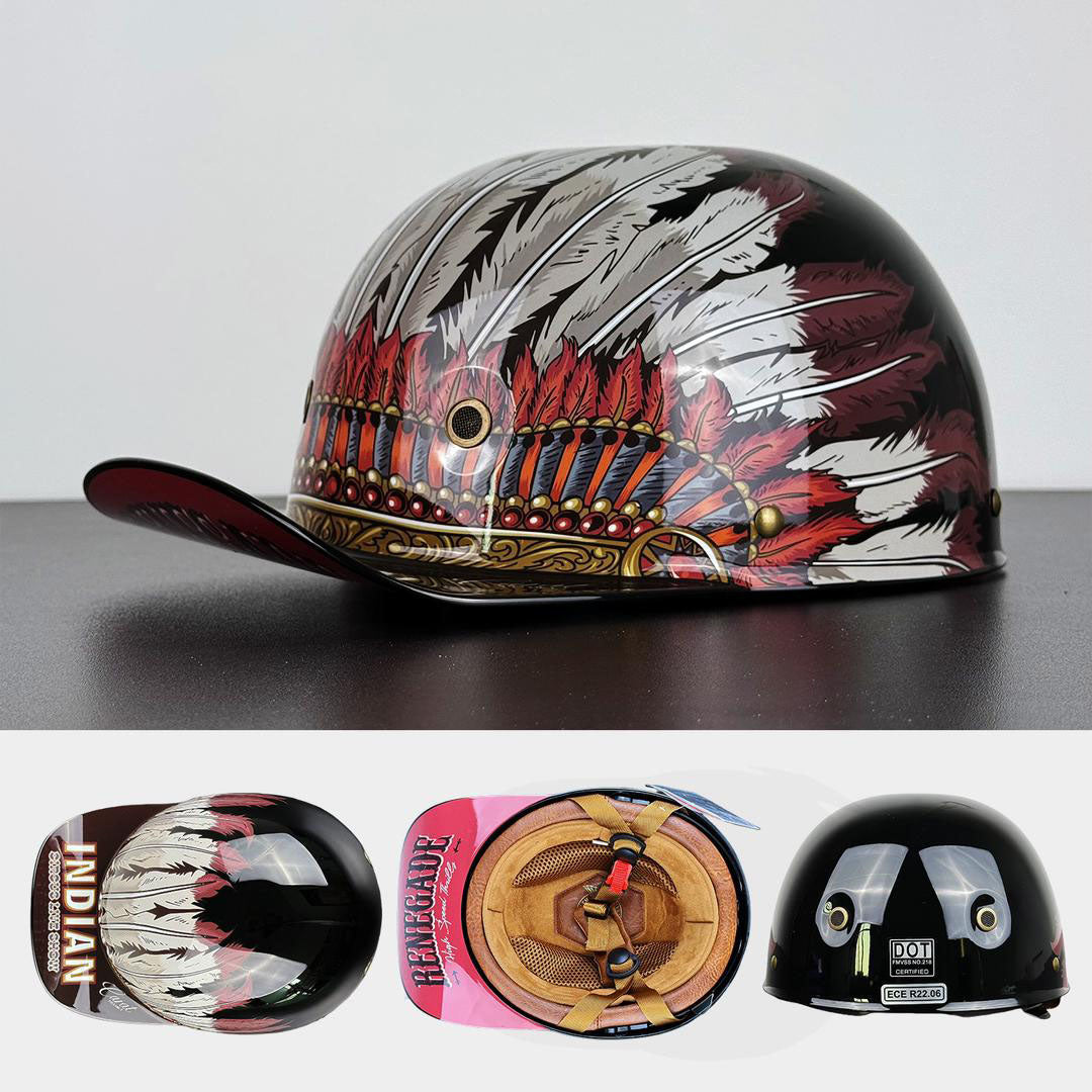 Open Face Motorcycle Helmet, Certified Lightweight Moto Helmet for Daily Commuting-Ridorn