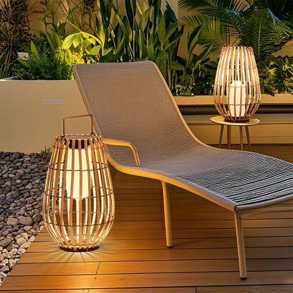 Outdoor Solar Rattan Floor Lamp | Handcrafted Eco-Friendly | Ridorn