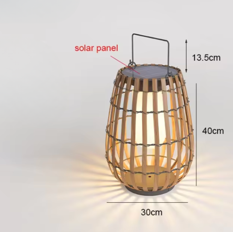 Outdoor Solar Rattan Floor Lamp | Handcrafted Eco-Friendly | Ridorn