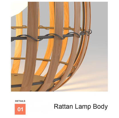Outdoor Solar Rattan Floor Lamp | Handcrafted Eco-Friendly | Ridorn