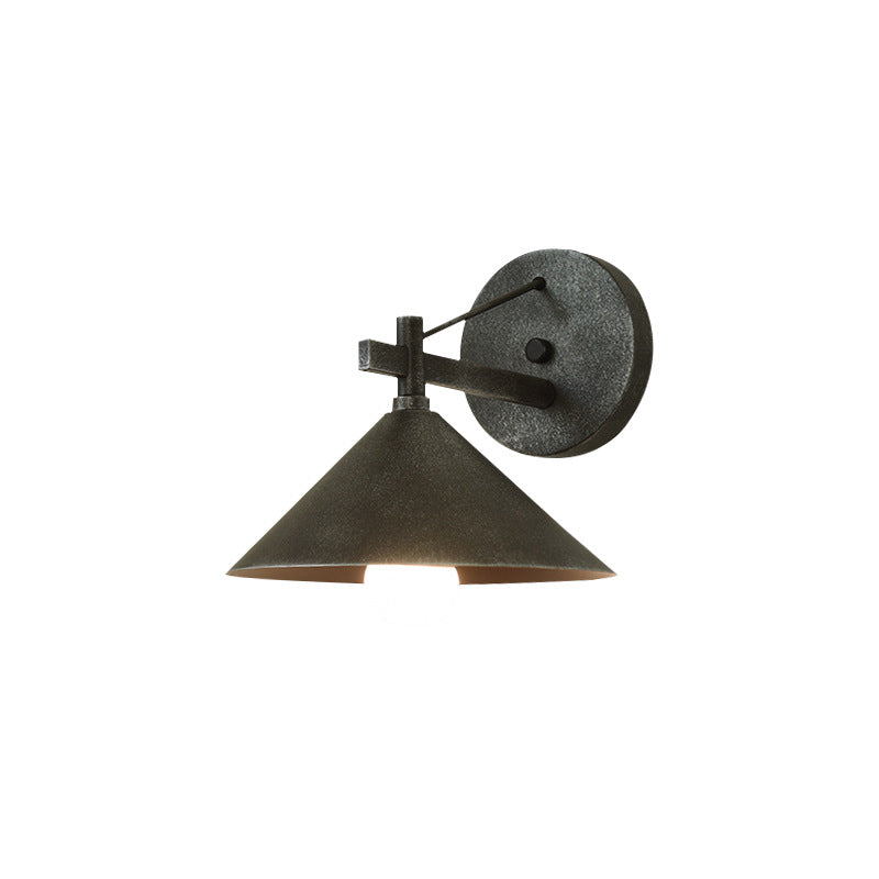 Outdoor Wall Sconce Lamp, Nordic Iron Geometric Cone Waterproof Garden Light-Ridorn