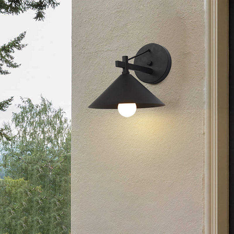 Outdoor Wall Sconce Lamp, Nordic Iron Geometric Cone Waterproof Garden Light-Ridorn
