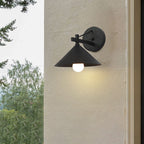 Outdoor Wall Sconce Lamp, Nordic Iron Geometric Cone Waterproof Garden Light-Ridorn