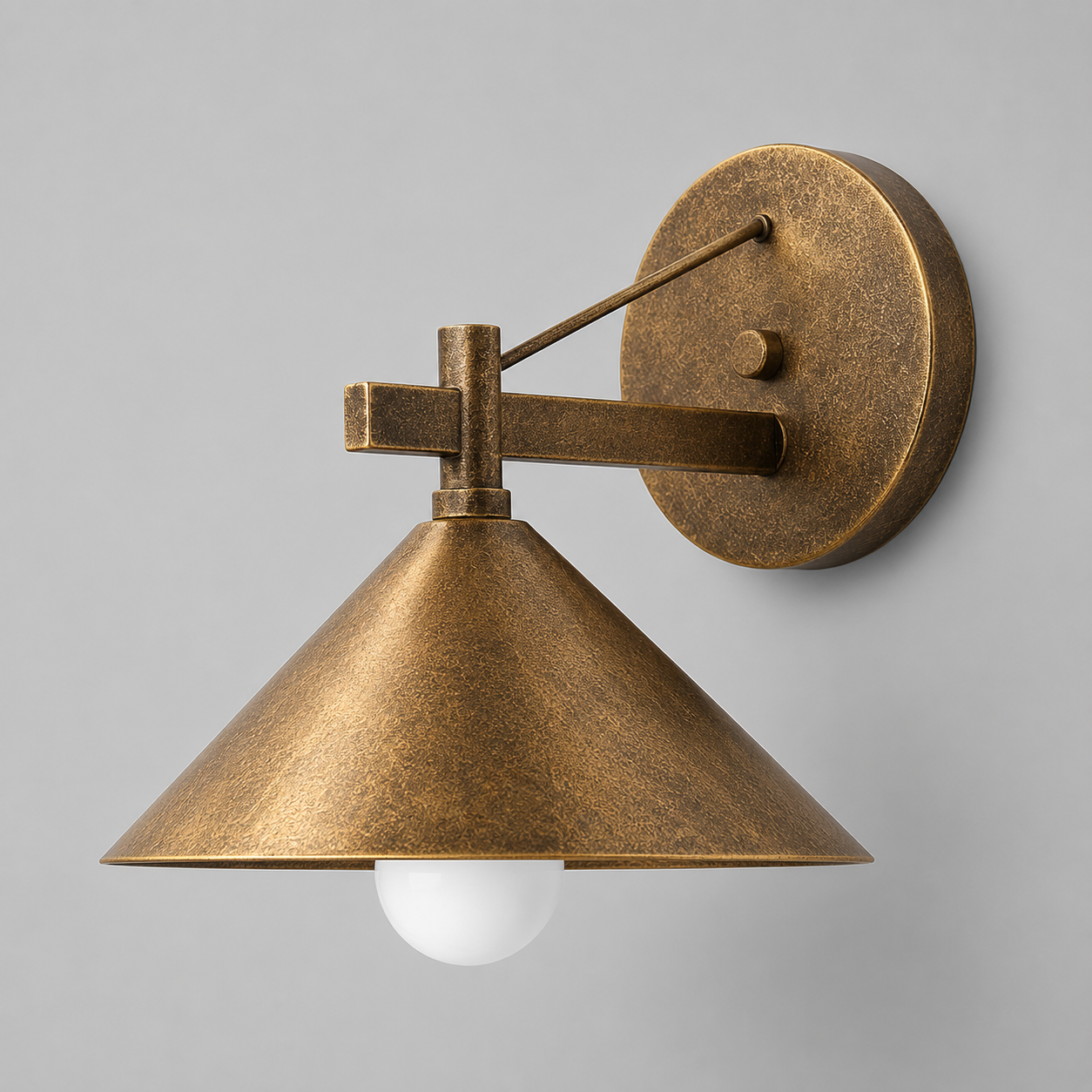 Outdoor Wall Sconce Lamp, Nordic Iron Geometric Cone Waterproof Garden Light