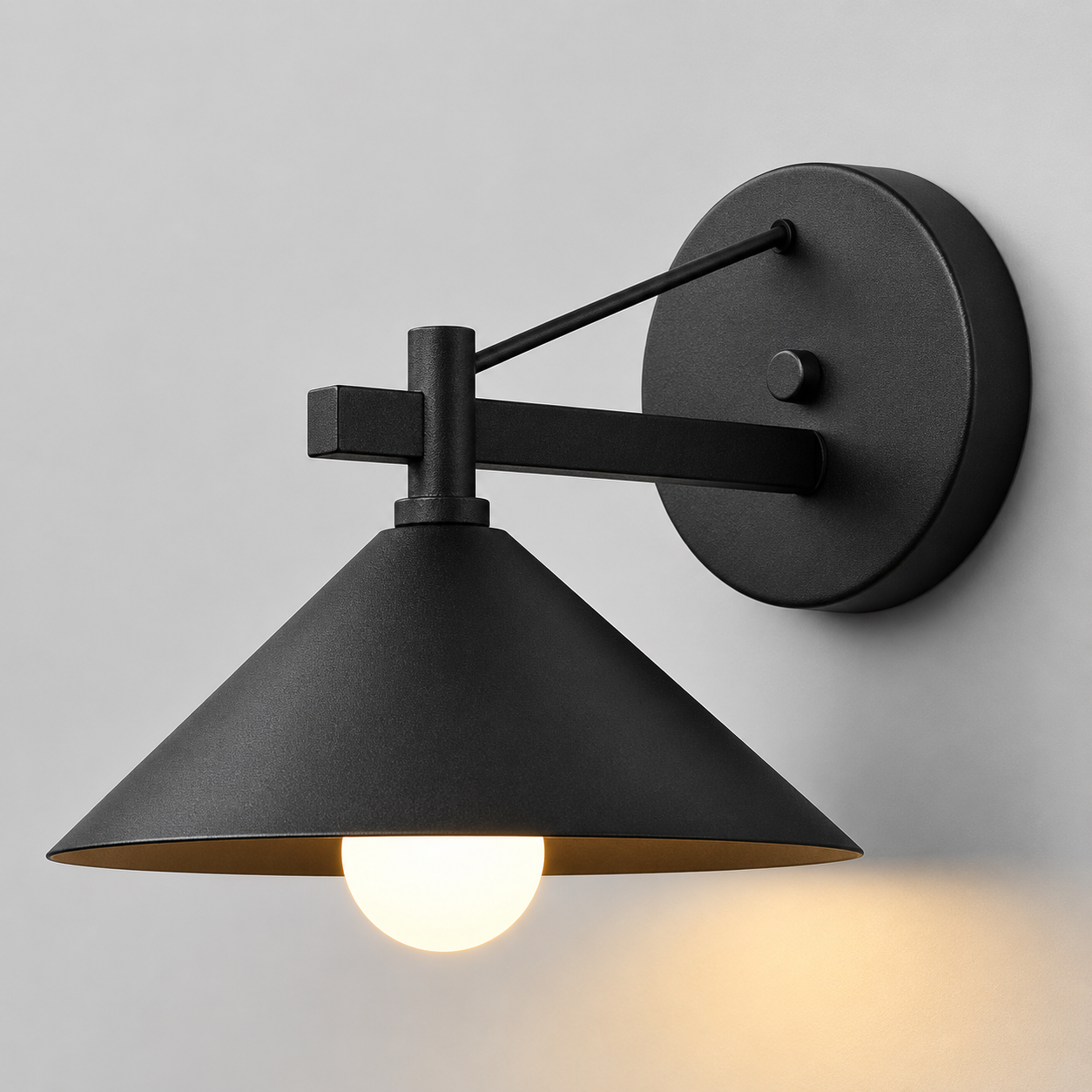 Outdoor Wall Sconce Lamp, Nordic Iron Geometric Cone Waterproof Garden Light