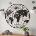 Oversized World Map Wall Clock for Modern Decor | Ridorn-Clocks-Ridorn