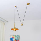 Modern pendant light adjustable height front view