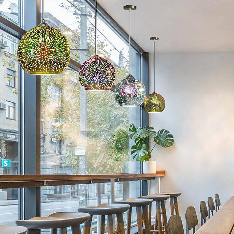 Pendant Light | Fireworks Globe Ceiling Fixture-Pendant Lights-Ridorn