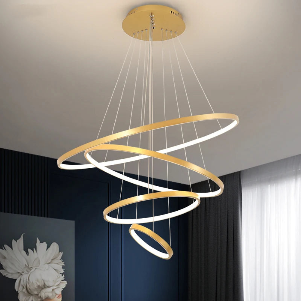 Modern LED Ring Chandelier front view