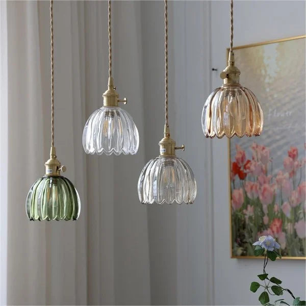 Indoor fluted dome ceiling lamp adjustable length studio view