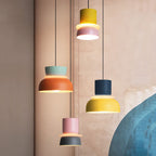 Colorful pendant light macaron style front view
