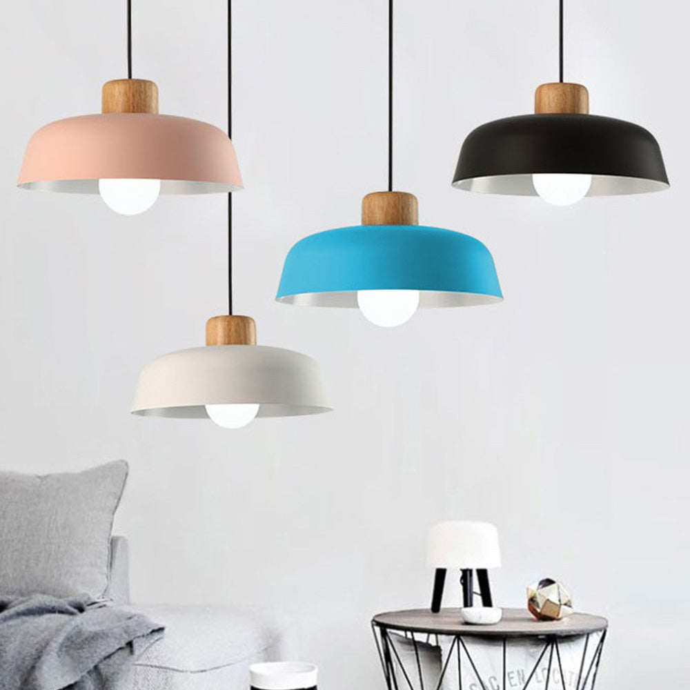 Modern pendant light dome design front view