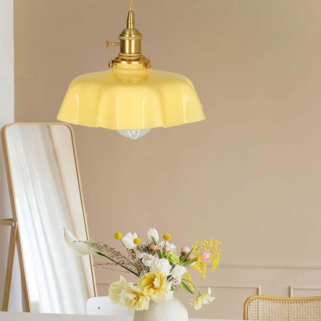 Pendant Light Scalloped | French Flower Ceiling Lamp-Pendant Lights-Ridorn