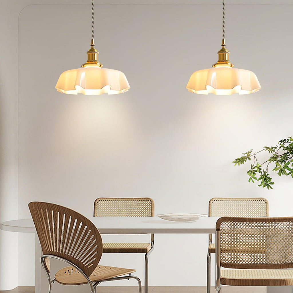 Pendant Light Scalloped | French Flower Ceiling Lamp-Pendant Lights-Ridorn