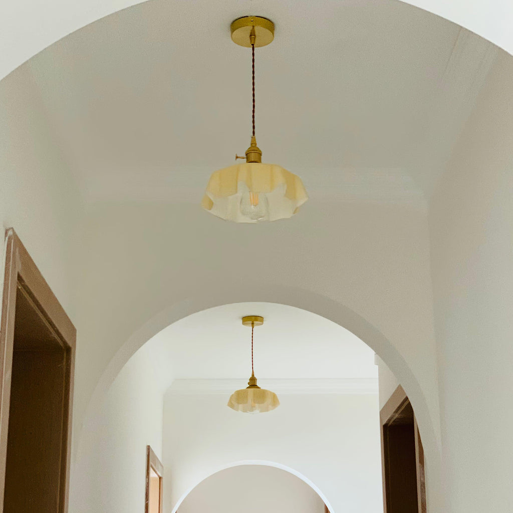 Pendant Light Scalloped | French Flower Ceiling Lamp-Pendant Lights-Ridorn