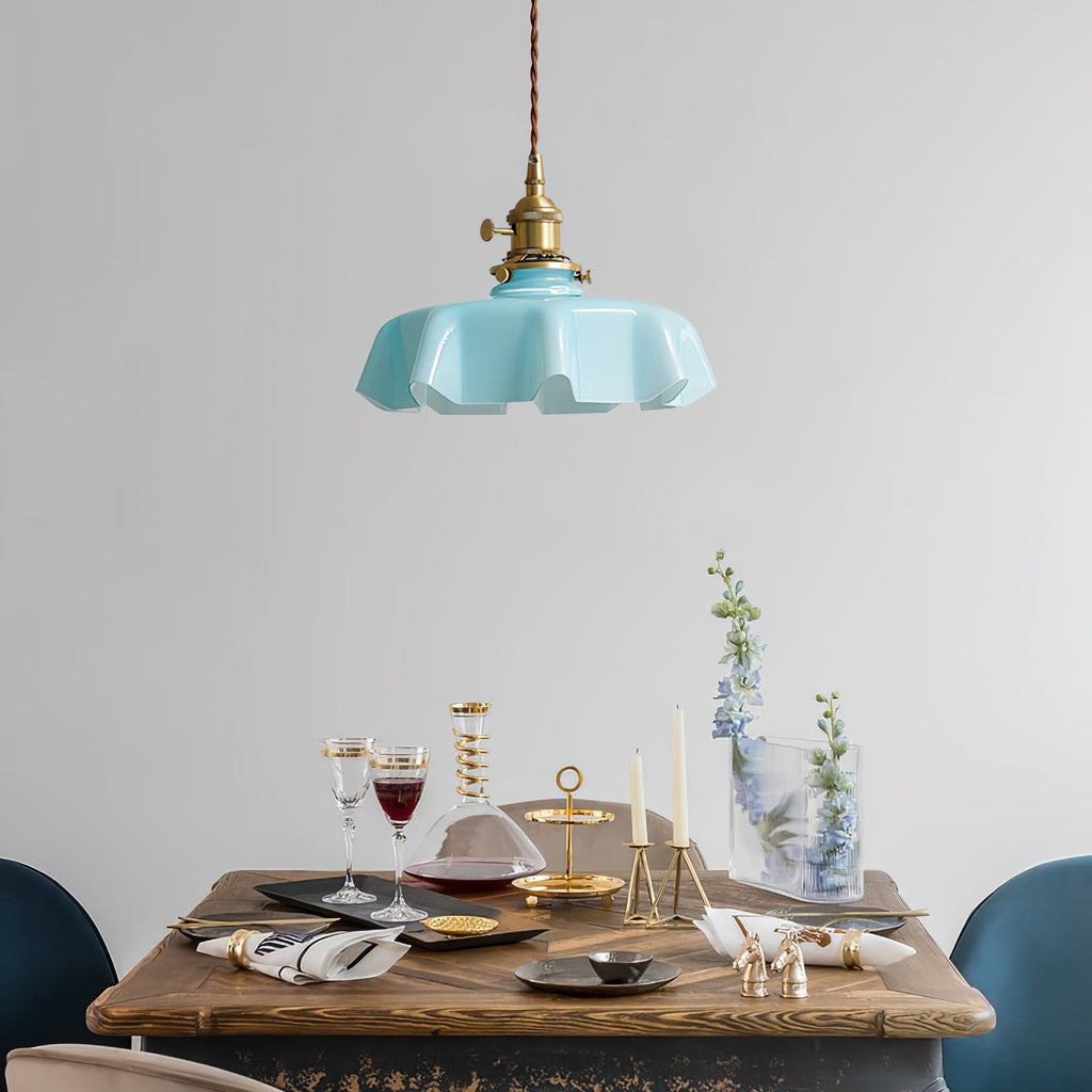 Pendant Light Scalloped | French Flower Ceiling Lamp-Pendant Lights-Ridorn