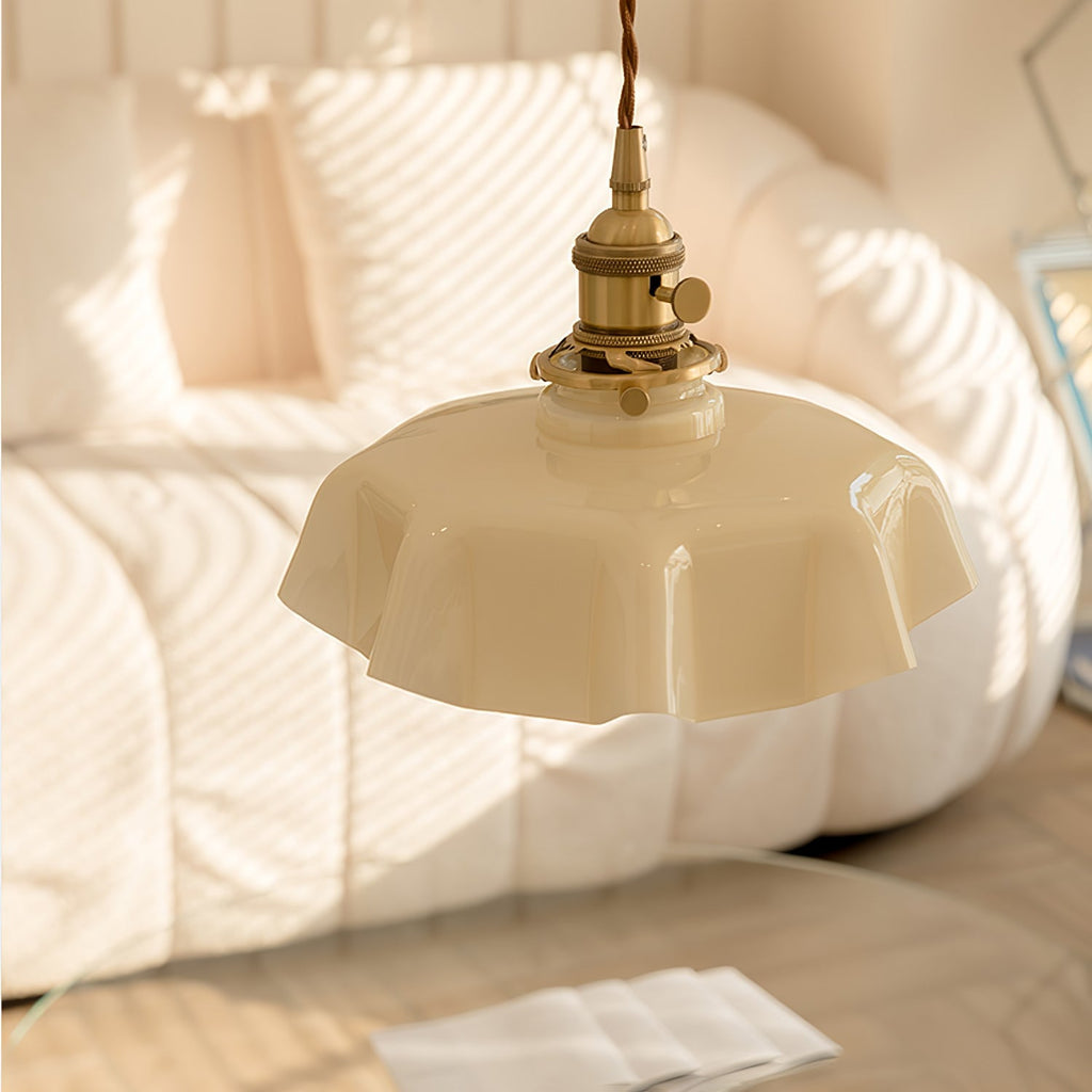 Pendant Light Scalloped | French Flower Ceiling Lamp-Pendant Lights-Ridorn