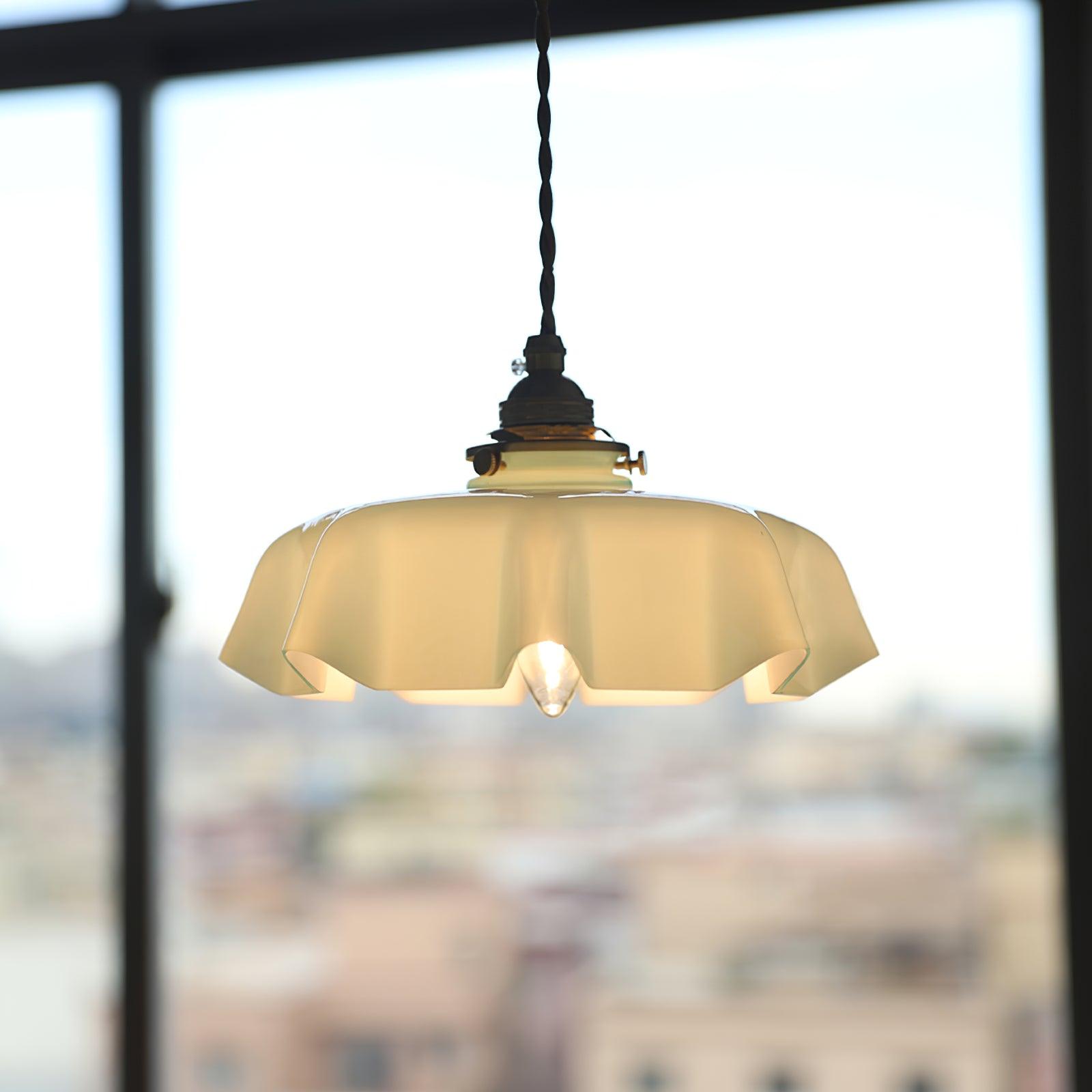Pendant Light Scalloped | French Flower Ceiling Lamp-Pendant Lights-Ridorn