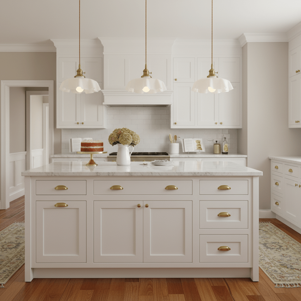 Pendant Light Scalloped | French Flower Ceiling Lamp-Pendant Lights-Ridorn