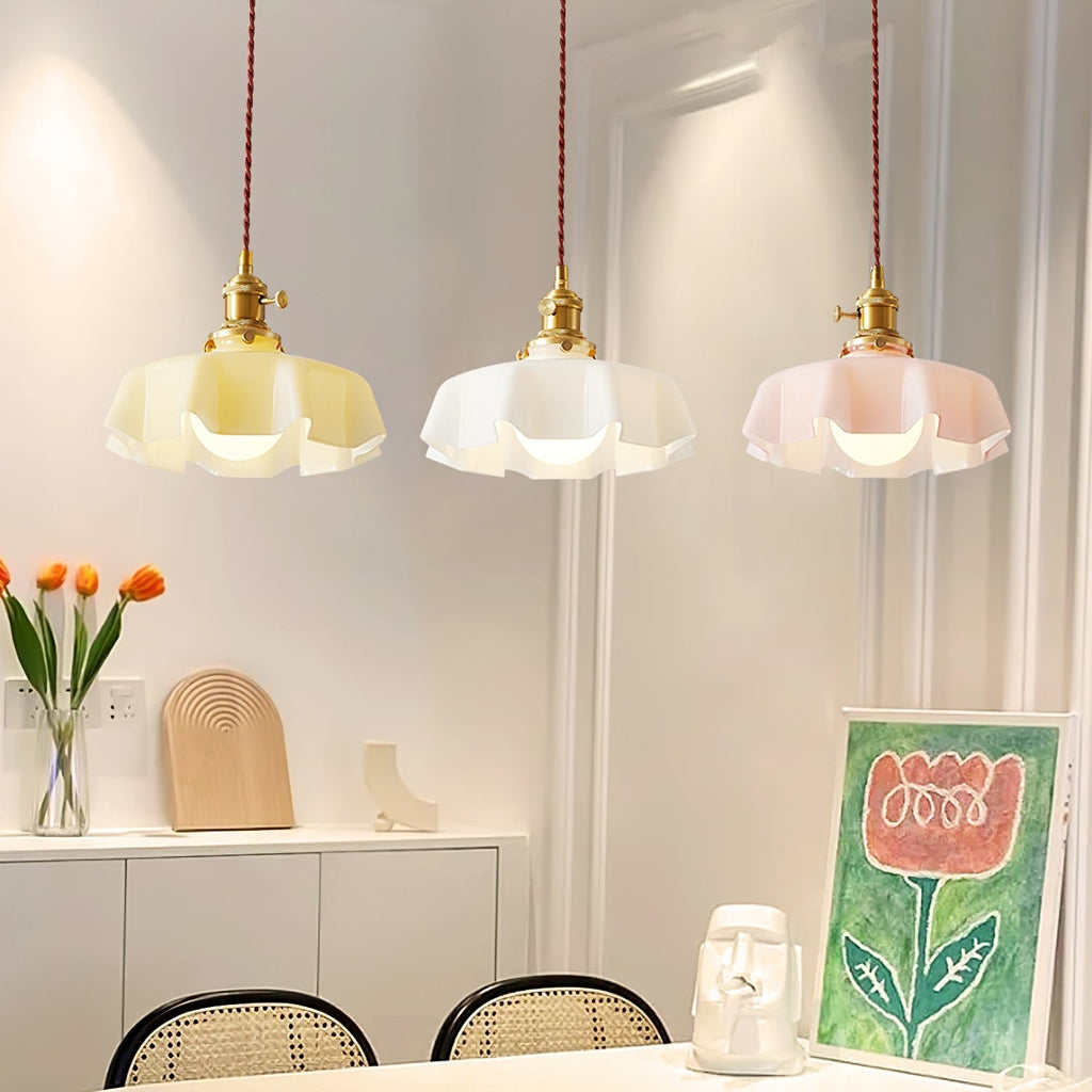 Pendant Light Scalloped | French Flower Ceiling Lamp-Pendant Lights-Ridorn