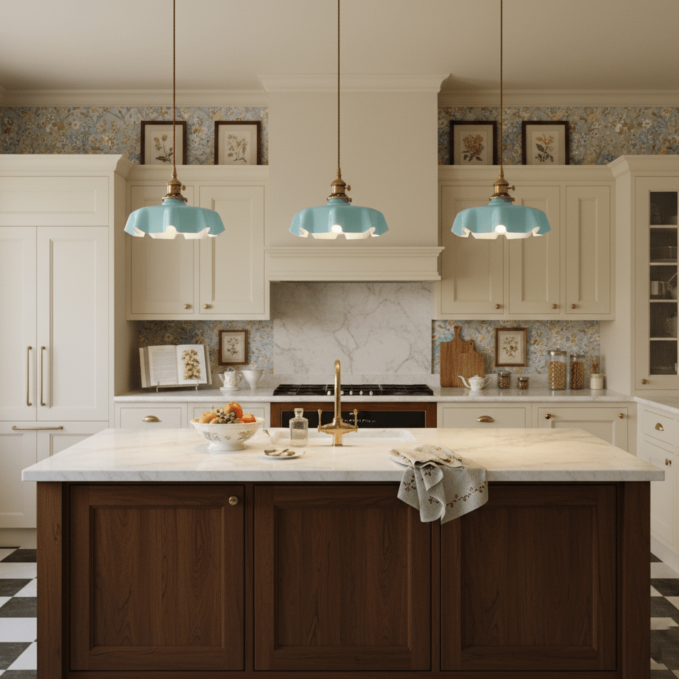 Pendant Light Scalloped | French Flower Ceiling Lamp-Pendant Lights-Ridorn