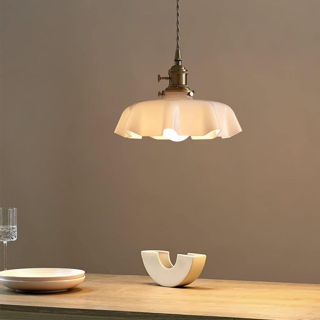 Pendant Light Scalloped | French Flower Ceiling Lamp-Pendant Lights-Ridorn