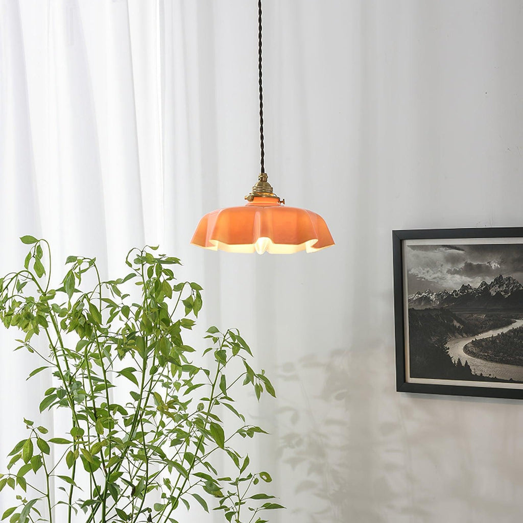 Pendant Light Scalloped | French Flower Ceiling Lamp-Pendant Lights-Ridorn