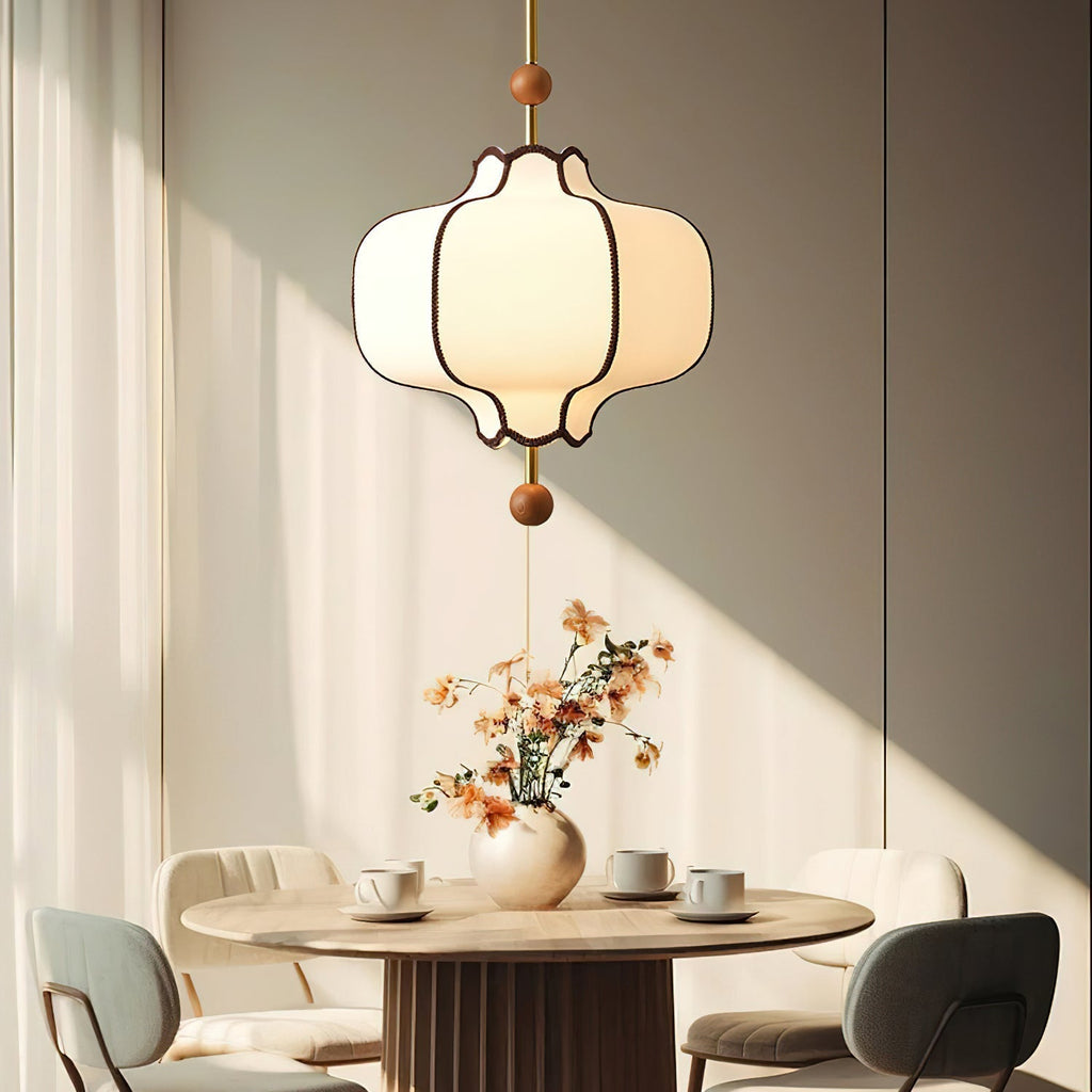 Traditional pendant light fixture front view