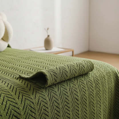 Pet-Friendly Herringbone Chenille Couch Cover with Tassels | Ridorn