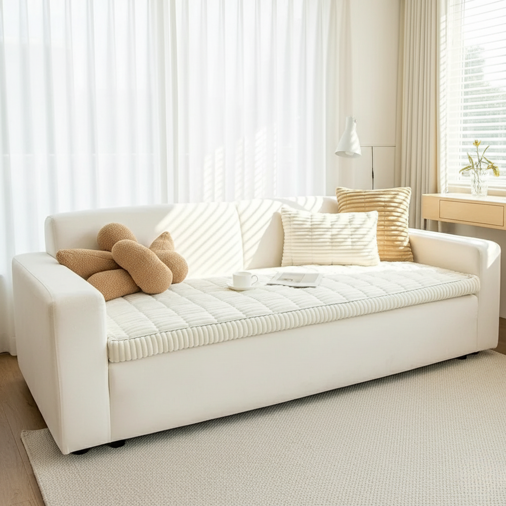 Plush Anti-Slip Couch Cover with Pleated Edges for Pets | Ridorn-Sofa Cover-Ridorn