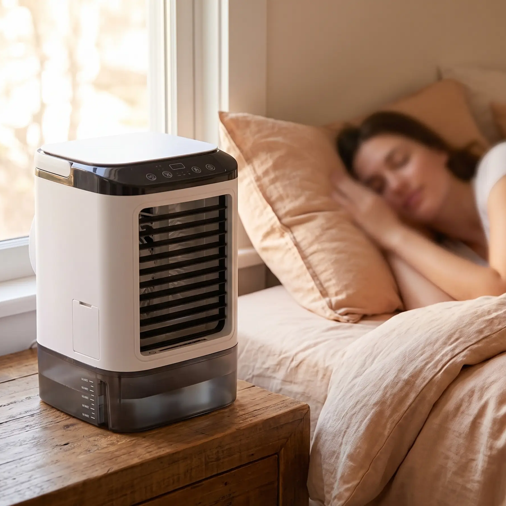Portable Air Conditioner 3-Speed, Compact Ultrasonic Cooling Fan for Desk & Bedroom-Ridorn