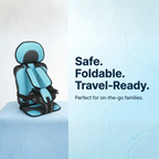 Portable Child Car Booster Seat, Foldable Lightweight Travel Booster for Toddlers-Ridorn