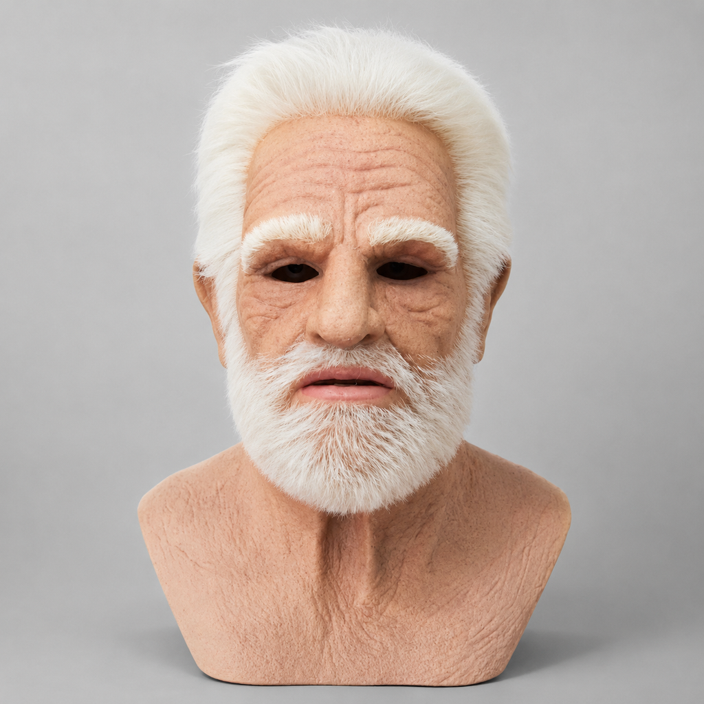 Realistic Latex Face Mask, Full-Head Costume Mask for Cosplay & Events