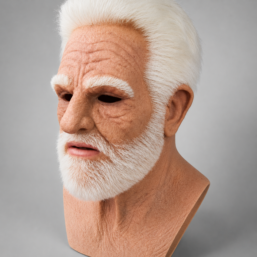 Realistic Latex Face Mask, Full-Head Costume Mask for Cosplay & Events