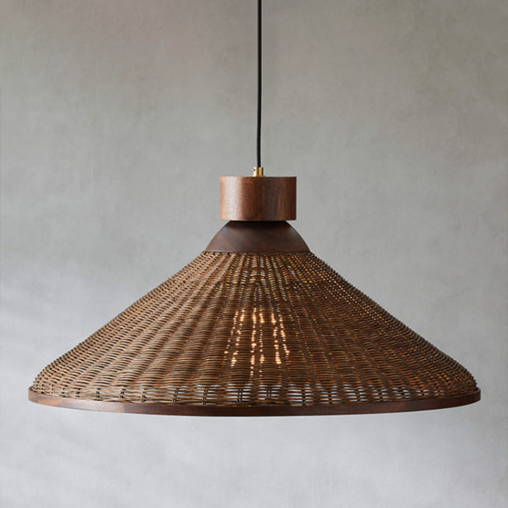 Woven Cone Pendant Ceiling Light for Cozy Spaces | Ridorn