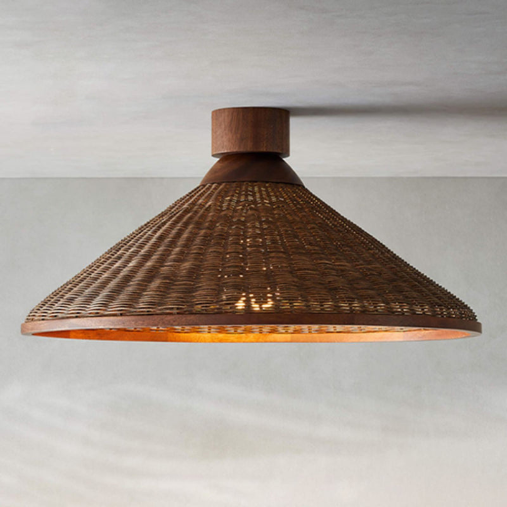 Woven Cone Pendant Ceiling Light for Cozy Spaces | Ridorn