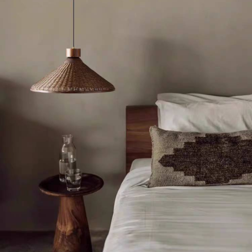 Woven Cone Pendant Ceiling Light for Cozy Spaces | Ridorn