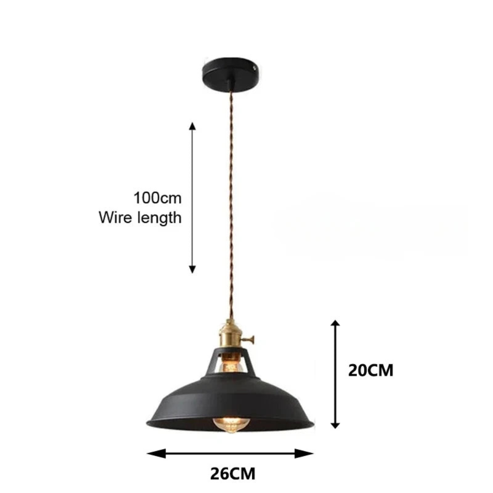 Retro Industrial Pendant Light | Colorful Ceiling Fixture for Kitchen or Dining Room Decor
